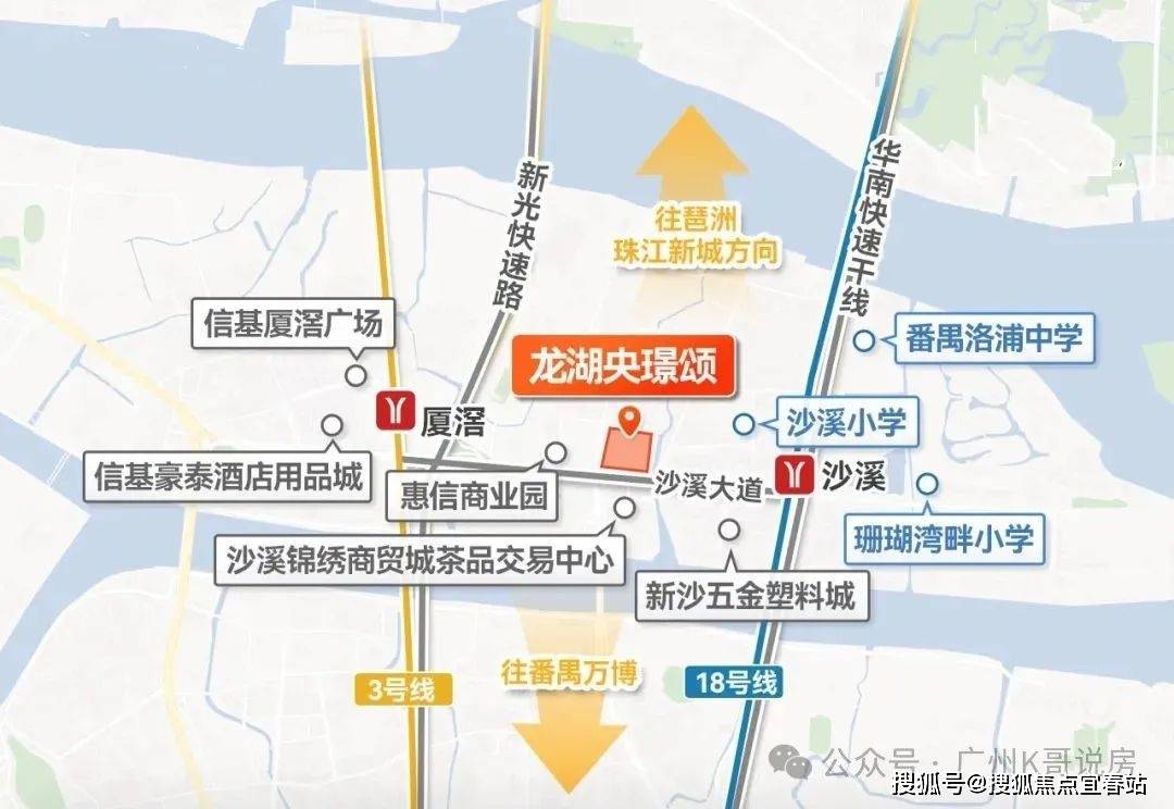 洛溪岛芯 近地铁18号线㎡三至五房 南向瞰江 高得房率 配套醇熟K8凯发登录入口广州龙湖亚伦央璟颂售楼处电话 龙湖亚伦双强打造(图24)